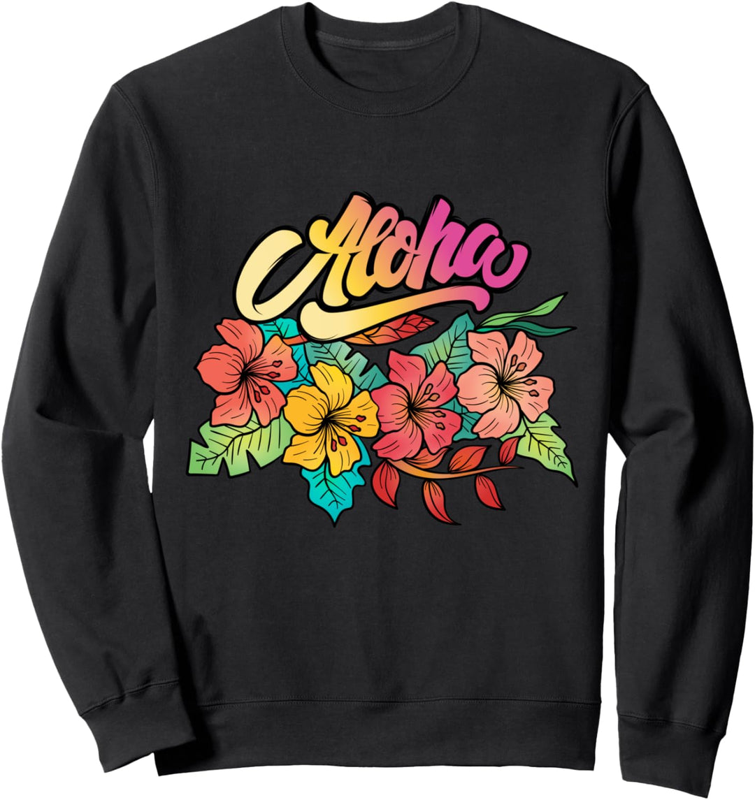 Aloha from Hawaii Cute Hibiscus Flowers Aloha Sweatshirt