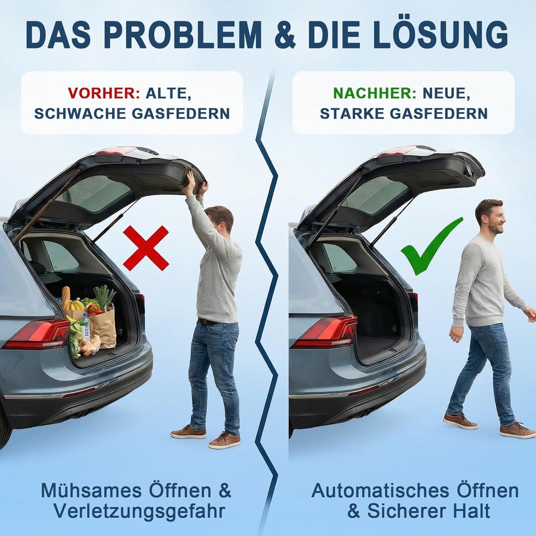 2X Heckklappendämpfer für Audi A3 Sportback 8PA 2004-2013 Gasdruckfeder Kofferraum Dämpfer Schwarz G