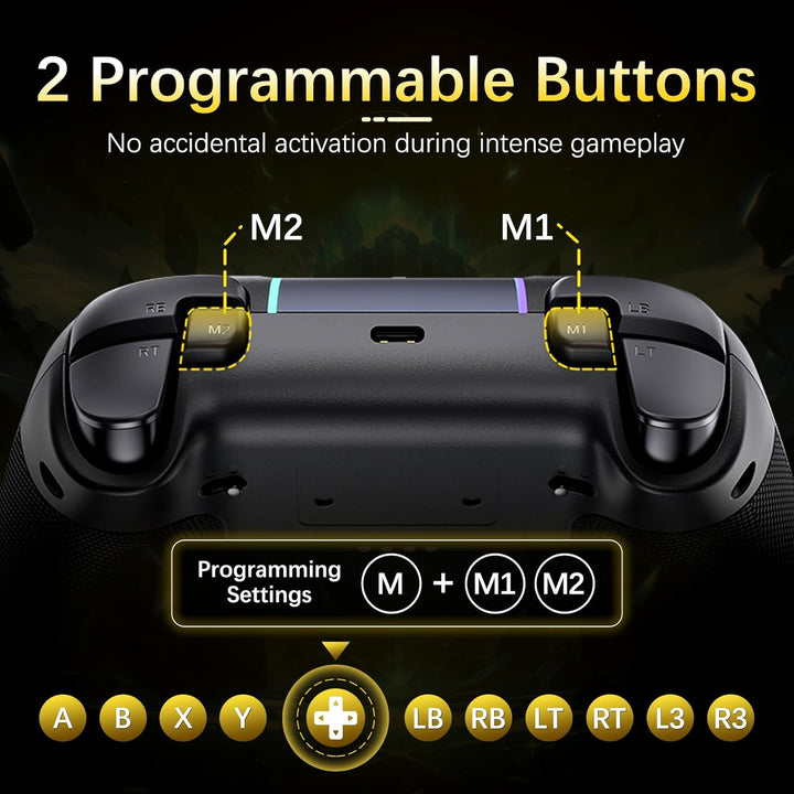 AKNES EasySMX X05Pro PC-Controller für PC/Switch/Android/iOS, Leise Spieltasten, Hall-Effekt-Joystic