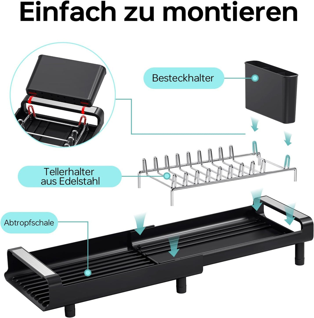 KINGRACK Kleines Abtropfgestell, Schwarz, Schwarz