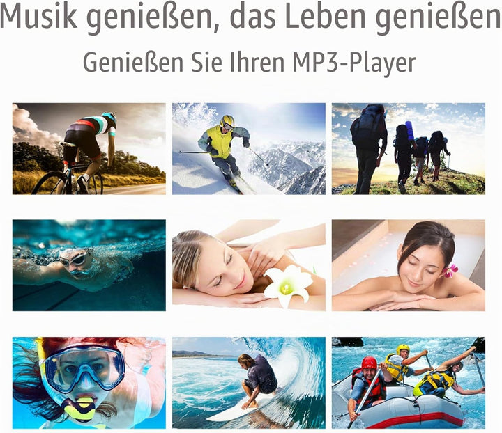 Schwimmen MP3 -Player, 8 GB HiFi Lustless Sound Unterwasser -MP3 -Player, wasserdichte Musikplayer m