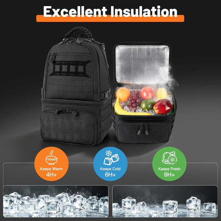 30L Kühlrucksack 2-in-1 Rucksack mit 15L Isolierter Wasserdicht Kühlkammer