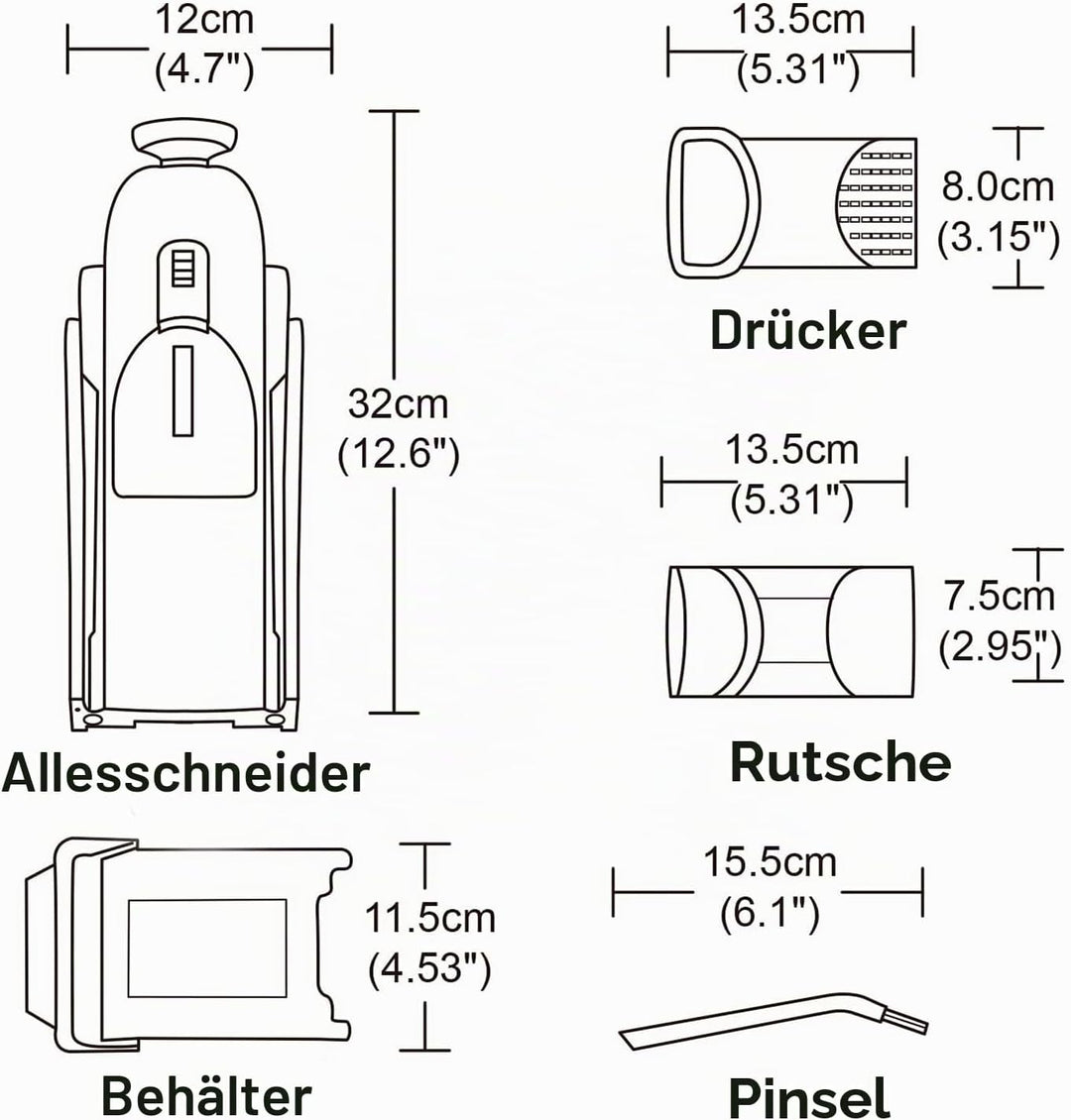 Update Sicherer Mandolinenschneider für die Küche, Zerkleinerer, Gemüseschneider mit grösserem Behäl