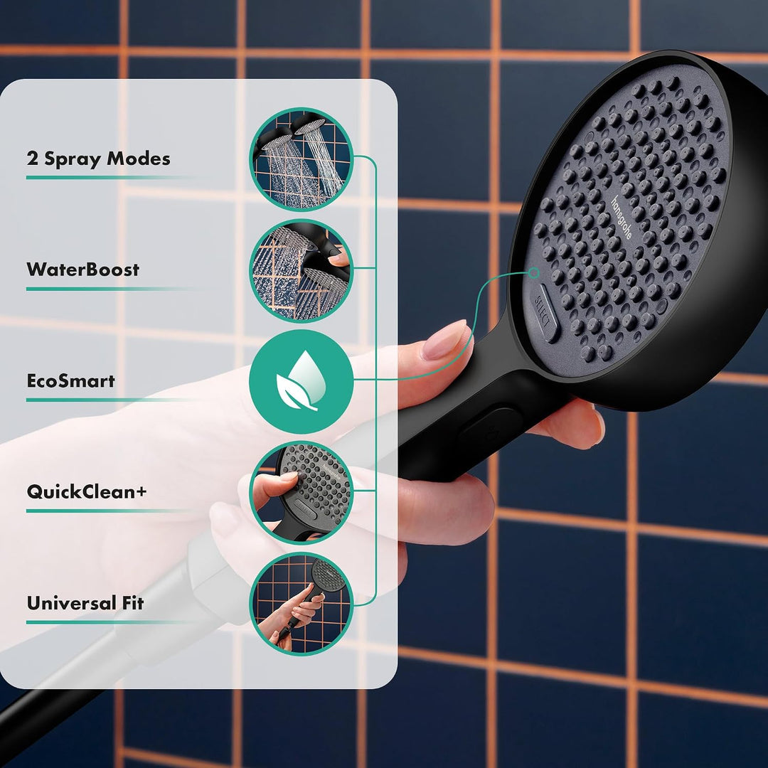 hansgrohe Activera Select S - wassersparender Duschkopf max. 8 l/min (EcoSmart) mit WaterBoost-Funkt