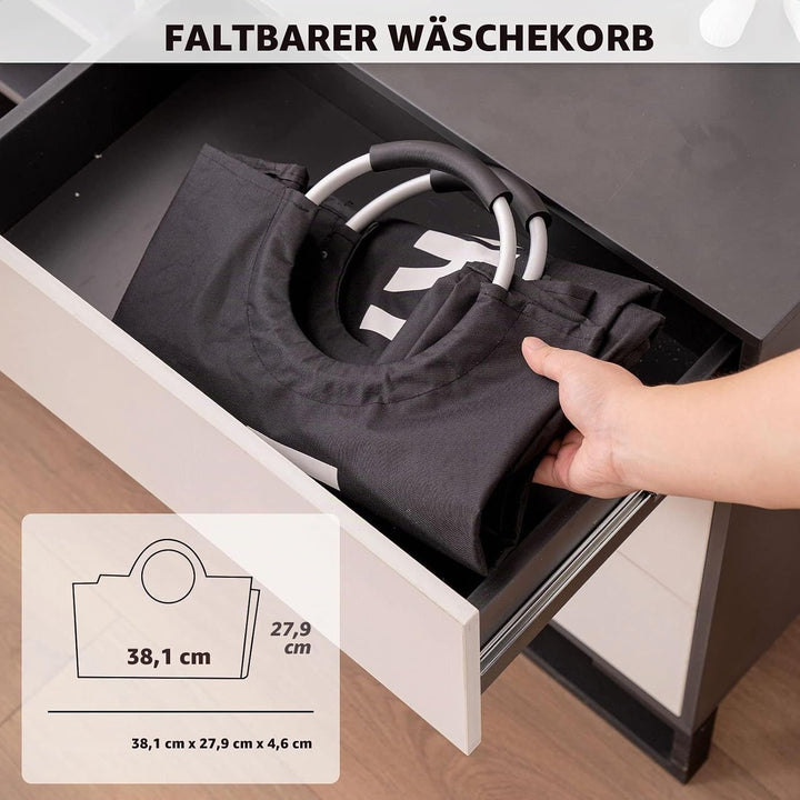 YOUDENOVA Faltbarer Wäschekorb, 115L Grosser Wäschesammler, Wäschesack mit gepolstertem Griff, Wasse