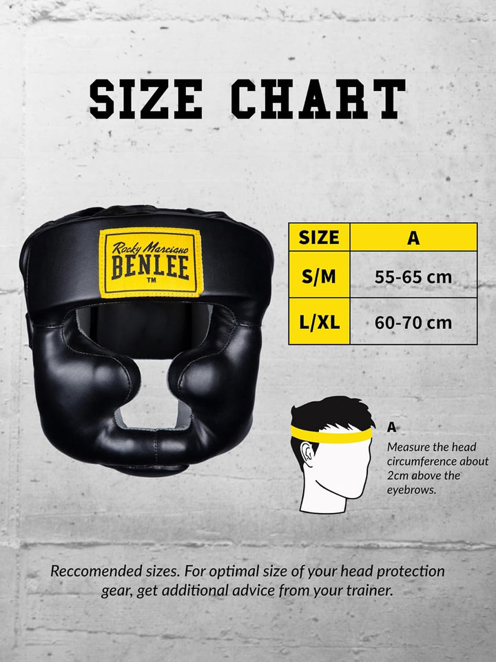 BENLEE Kopfschutz aus Kunstleder Full Protection Schwarz S/M Single, Schwarz S/M Single