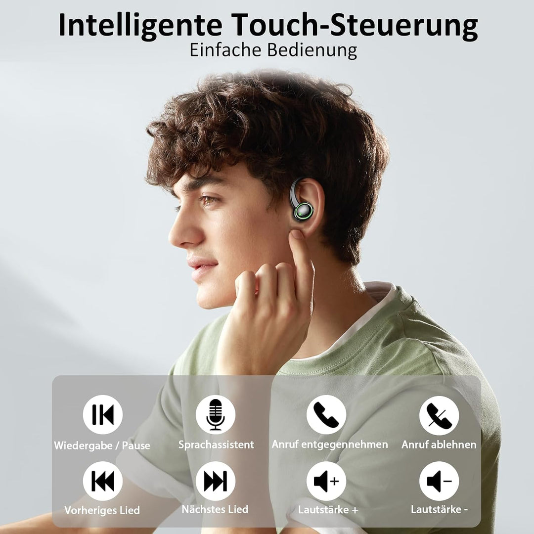 Kopfhörer Kabellos Bluetooth 5.4, 2026 Bluetooth Kopfhörer Sport 6D Bass Sternen Schwarz, Sternen Sc