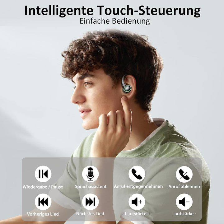 Kopfhörer Kabellos Bluetooth 5.4, 2026 Bluetooth Kopfhörer Sport 6D Bass Sternen Schwarz, Sternen Sc