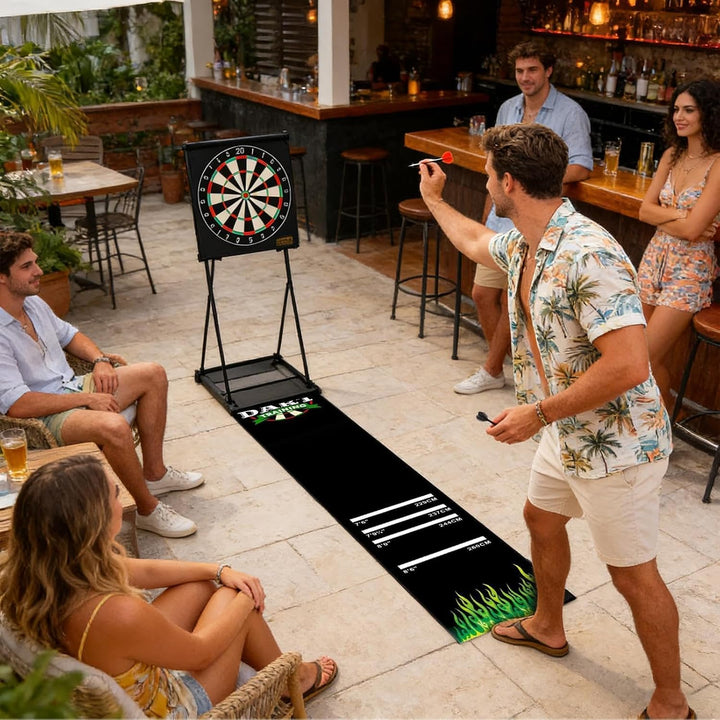 Dartmatte Mit 4 Abwurfdistanzen – 300 Cm X 62cm Dartteppich Dart Teppich Rutschfeste Gummimatte Für