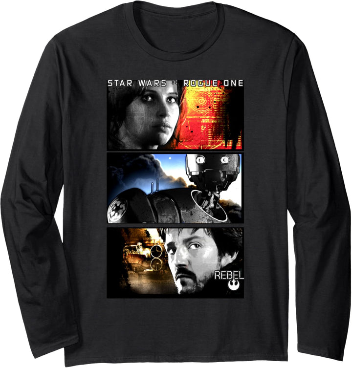 Star Wars Rogue One Rebel Hero Panels Langarmshirt