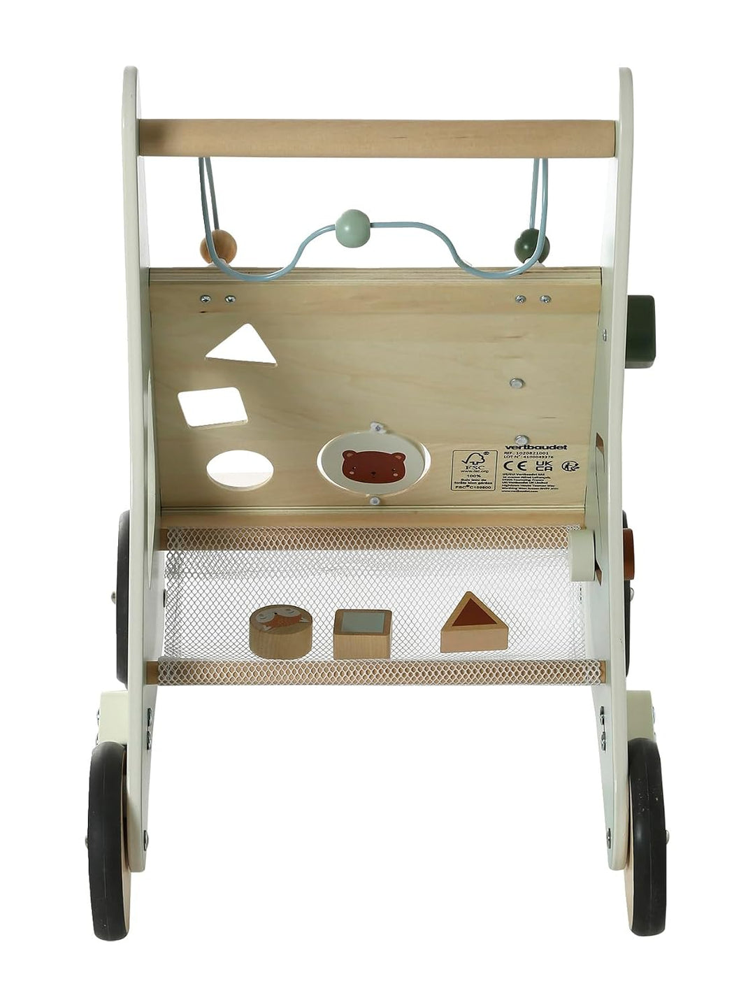 VERTBAUDET Green Forest Laufwagen mit Bremsen aus FSC-Holz, holz