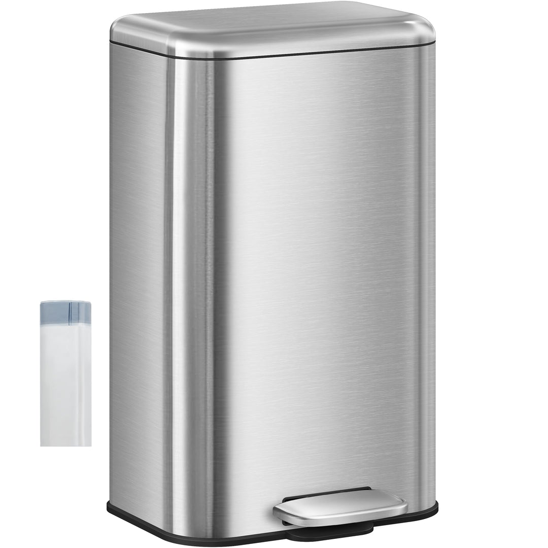 Hzuaneri Mülleimer Küche, 30L Abfalleimer mit Tretpedal, Tretmülleimer mit Softclose-Deckel und Inne