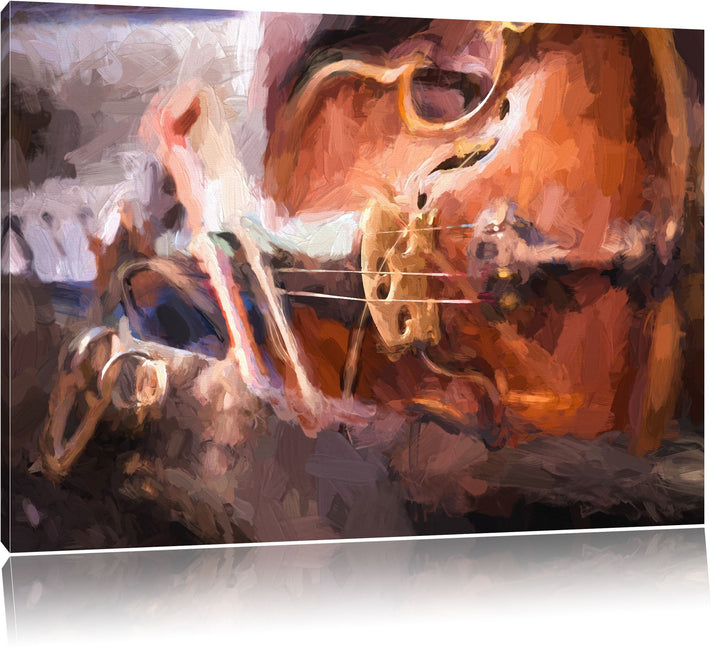 Pixxprint Alte Violine Pinsel Effekt, Format: 100x70 auf Leinwand, 100x70