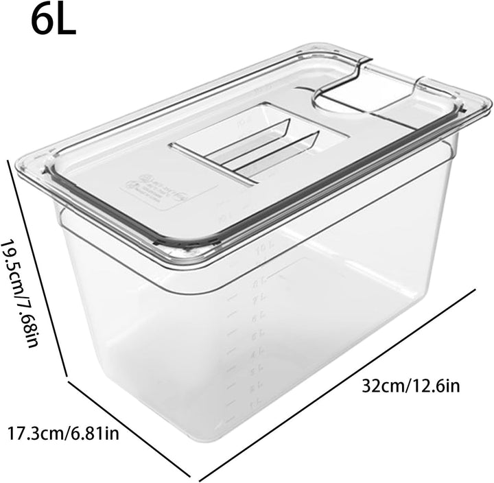 Sous-Vide-Behälter – Lebensmittelboxen mit Deckel, transparenter Aufbewahrungsbehälter, luftdichtes