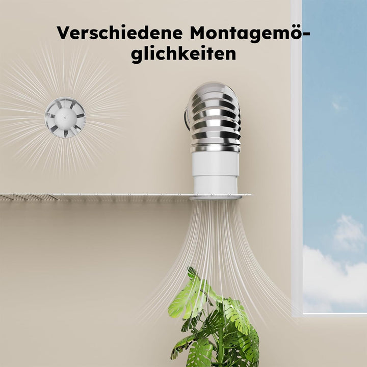 Kanal Rohrventilator,Inline-Abluftventilator 100 mm,135 m³/h,Hohe Qualität,Leise,Für Bad,WC,Küche,Ge