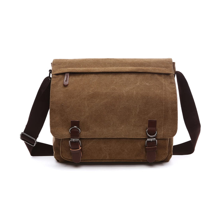 FANDARE Retro Umhängetasche Herren Segeltuch Arbeitstasche Messenger Bag Schultertasche passen 12,9-