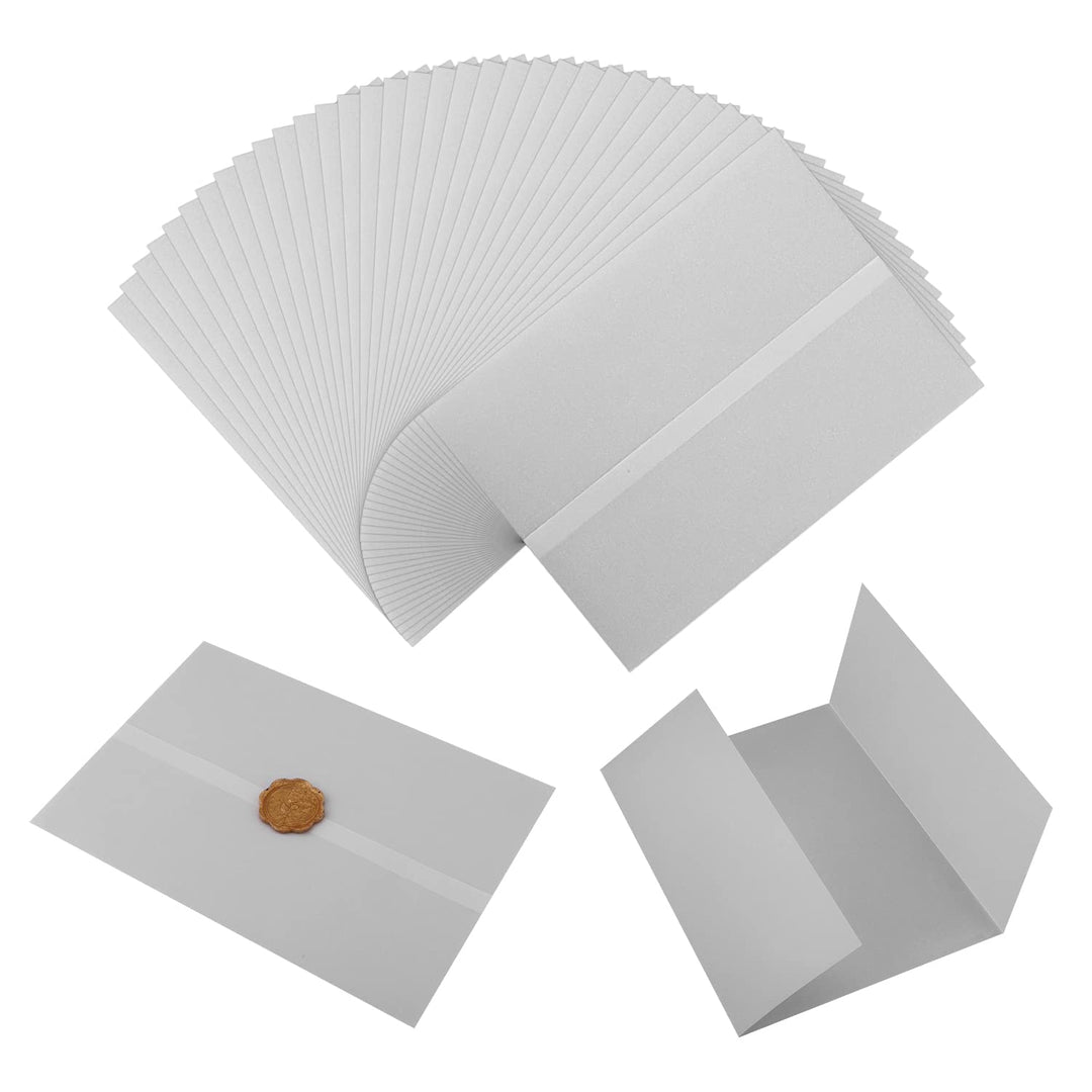 100 Stück Pergamentpapier für Einladungen, 13x18cm Vorgefaltet Vellum Paper Pergamenthüllen für Hoch