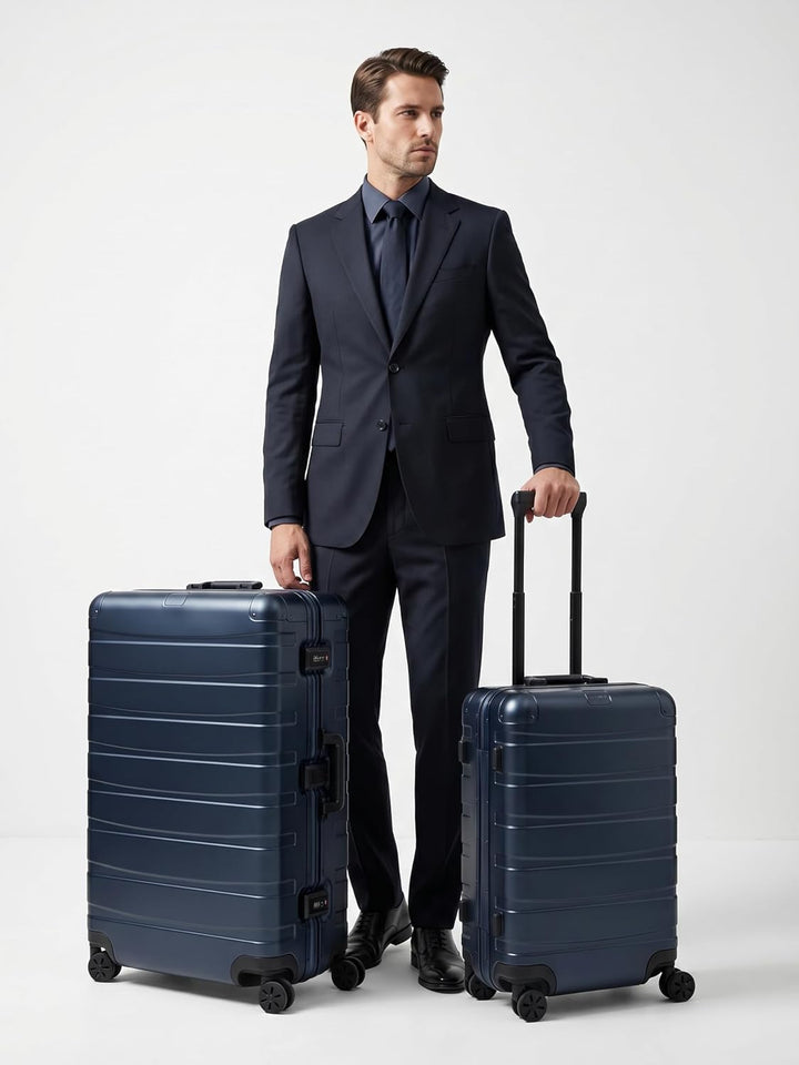 REDOLZ Pro Aluminium Koffer Set 2-teilig Deep Blue 2-Set, Deep Blue 2-Set