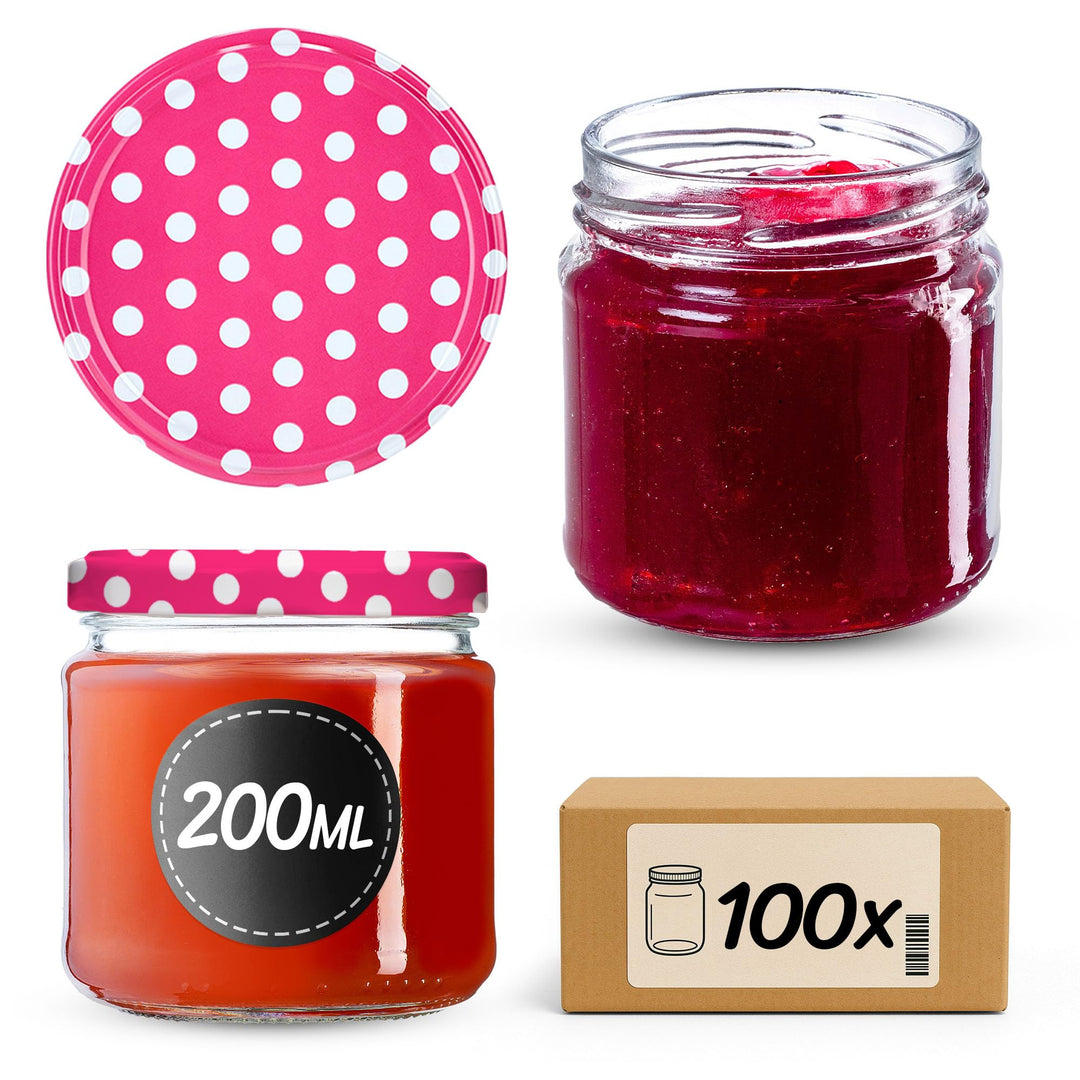KADAX 100er Set Einmachgläser 200ml TO66, Marmeladengläser Vorratsgläser Mason Jar mit Schraubdeckel