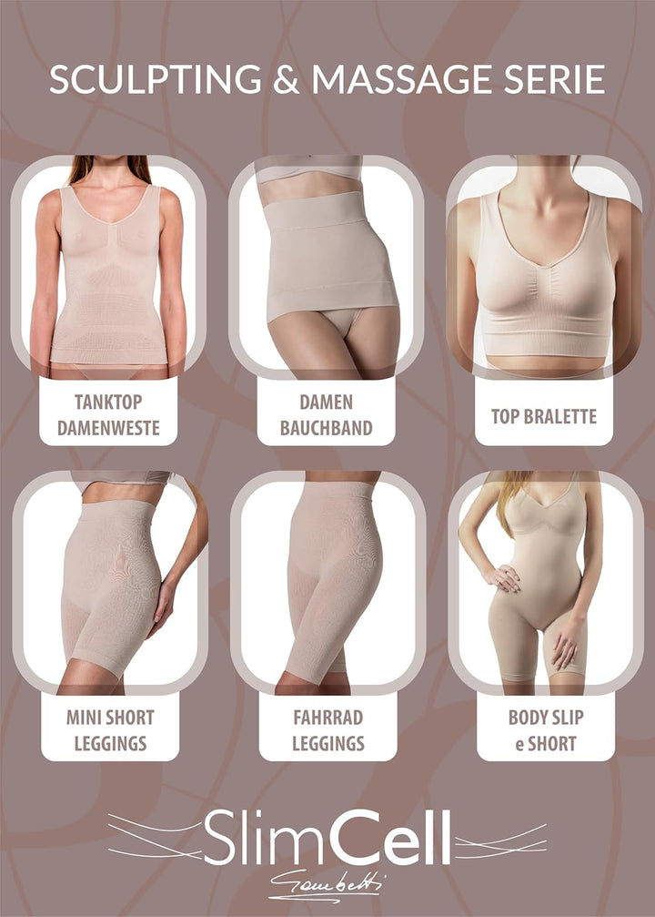 Shapewear Damen Bauchweg Anti Cellulite Hose - Anti Cellulite Leggings, Drenierende Shorts, Nahtlose