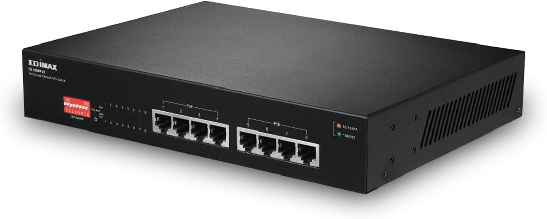 Edimax GS-1008P V2 - 8-Port Gigabit PoE+ Switch mit DIP-Schalter