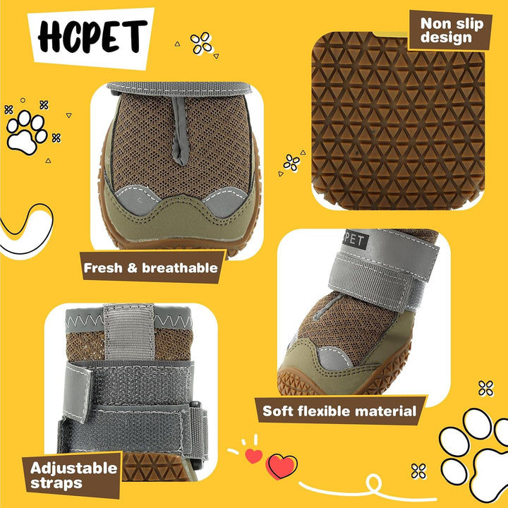 Hcpet Pfotenschutz Hundestiefel, Hundeschuhe Hundeschuhe mit reflektierenden Riemen, Welpenschuhe fü