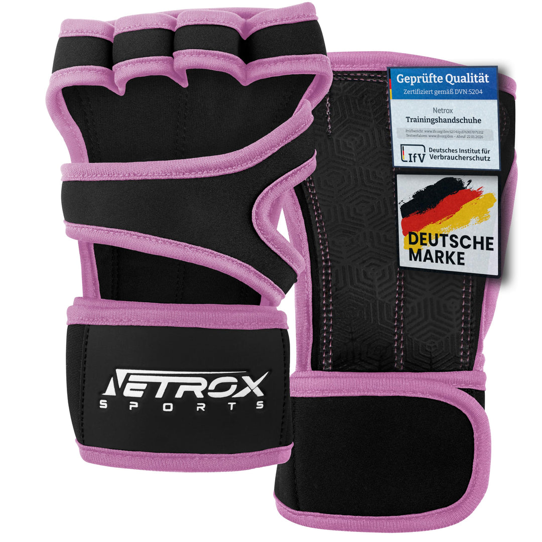 NetroxSports - Trainingshandschuhe mit Handgelenkbandage für Krafttraining Kraftsport - Fitness Hand