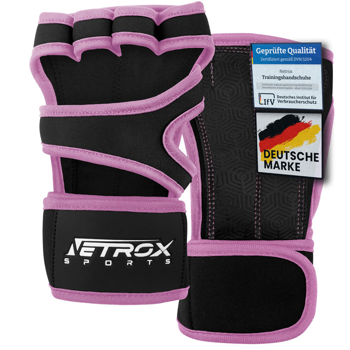 NetroxSports - Trainingshandschuhe mit Handgelenkbandage für Krafttraining Kraftsport - Fitness Hand