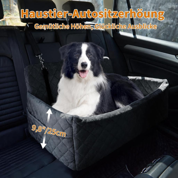 HAUSPROFI Hunde autositz für mittlerer/grosse Hunde, Schwarz, Schwarz
