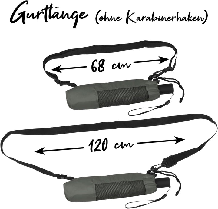 iX-brella Trekking XL Taschenschirm 115 cm gross mit Umhängetasche grey, grey