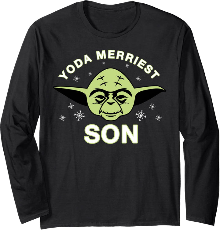 Star Wars Christmas Yoda Merriest Son Langarmshirt
