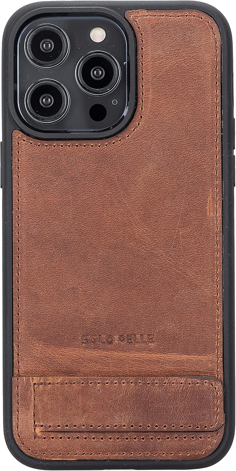 Solo Pelle Lederhülle für das iPhone 14 Pro Max in 6.7 Zoll Case Leder Hülle Ledertasche Backcover a