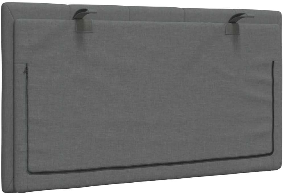 vidaXL Kopfteil-Kissen Hanko Dunkelgrau 80 cm Stoff, Dunkelgrau 80 cm