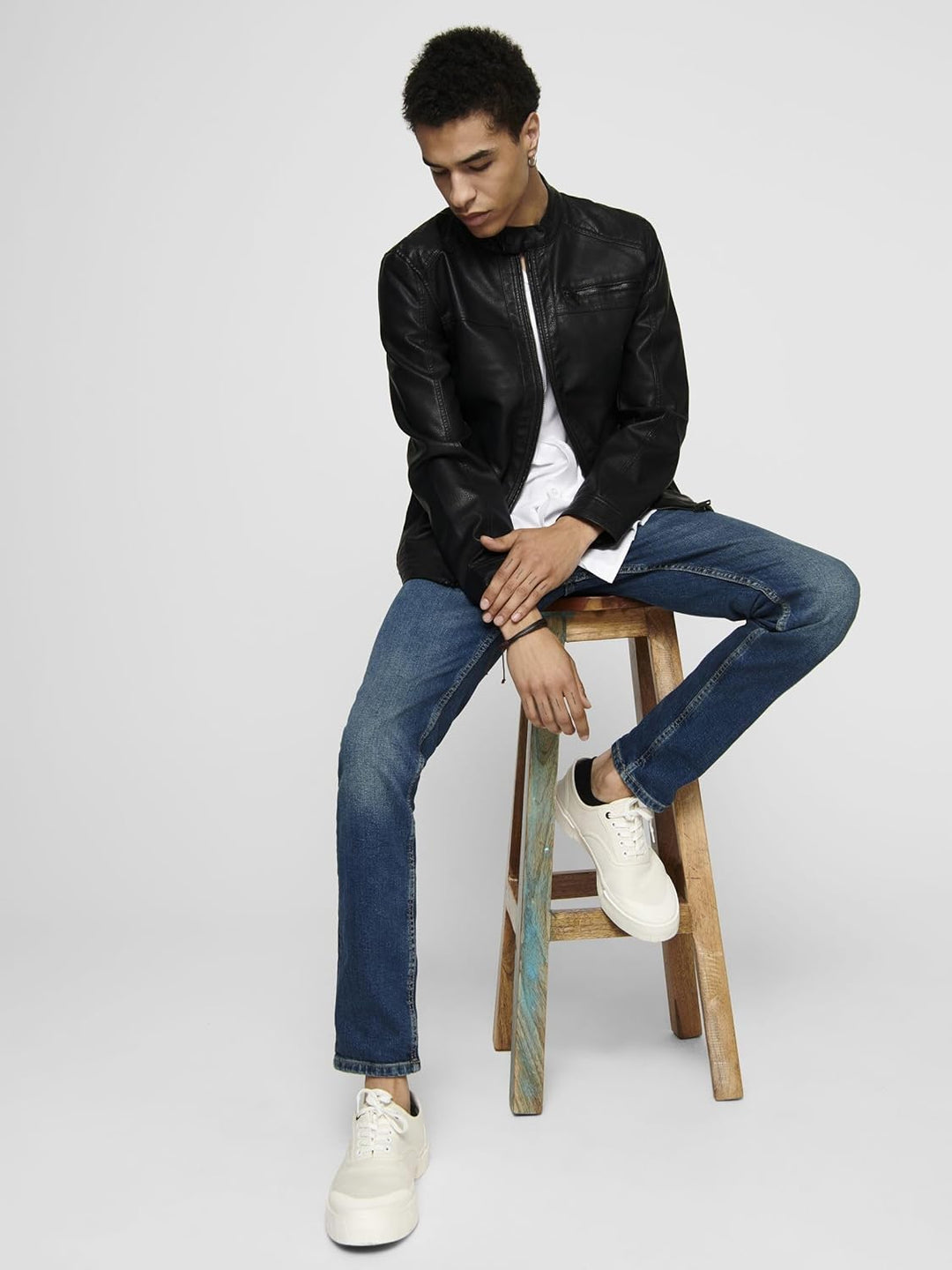 ONLY &amp; SONS Male Kunstlederjacke onsAL Kunstlederjacke, Schwarz