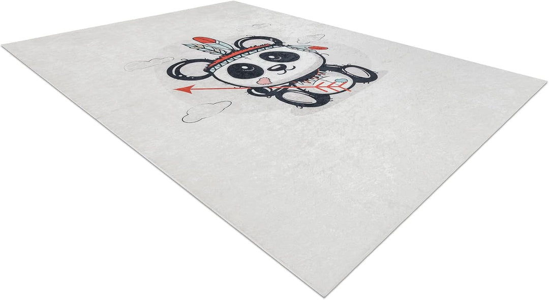 Kinderteppich Bambino Waschteppich Panda für Kinder Anti-Rutsch - Creme 120x170 cm 120 x 170 cm Bamb