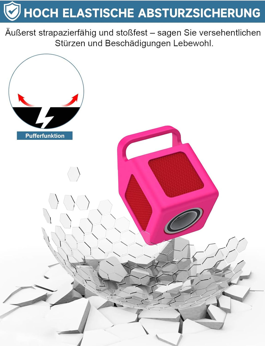 Silikon-Schutzhülle mit Griff für Tonies Toniebox 1 Lautsprecher, stossfeste, fallgeschützte Hülle,