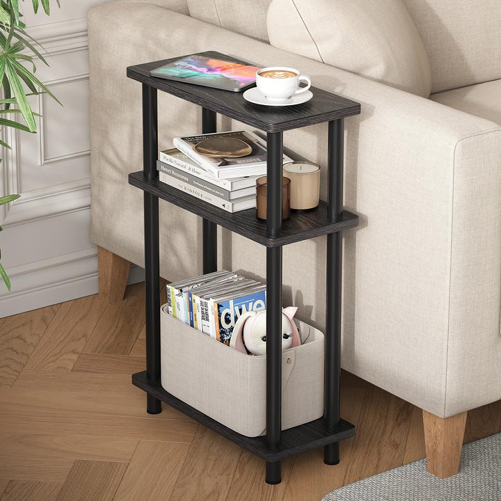 YOUDENOVA Beistelltisch Holz, Beistelltisch Schmal, 40x18x61.5 cm, 3 Tier Kleiner Tisch Für Wohnzimm