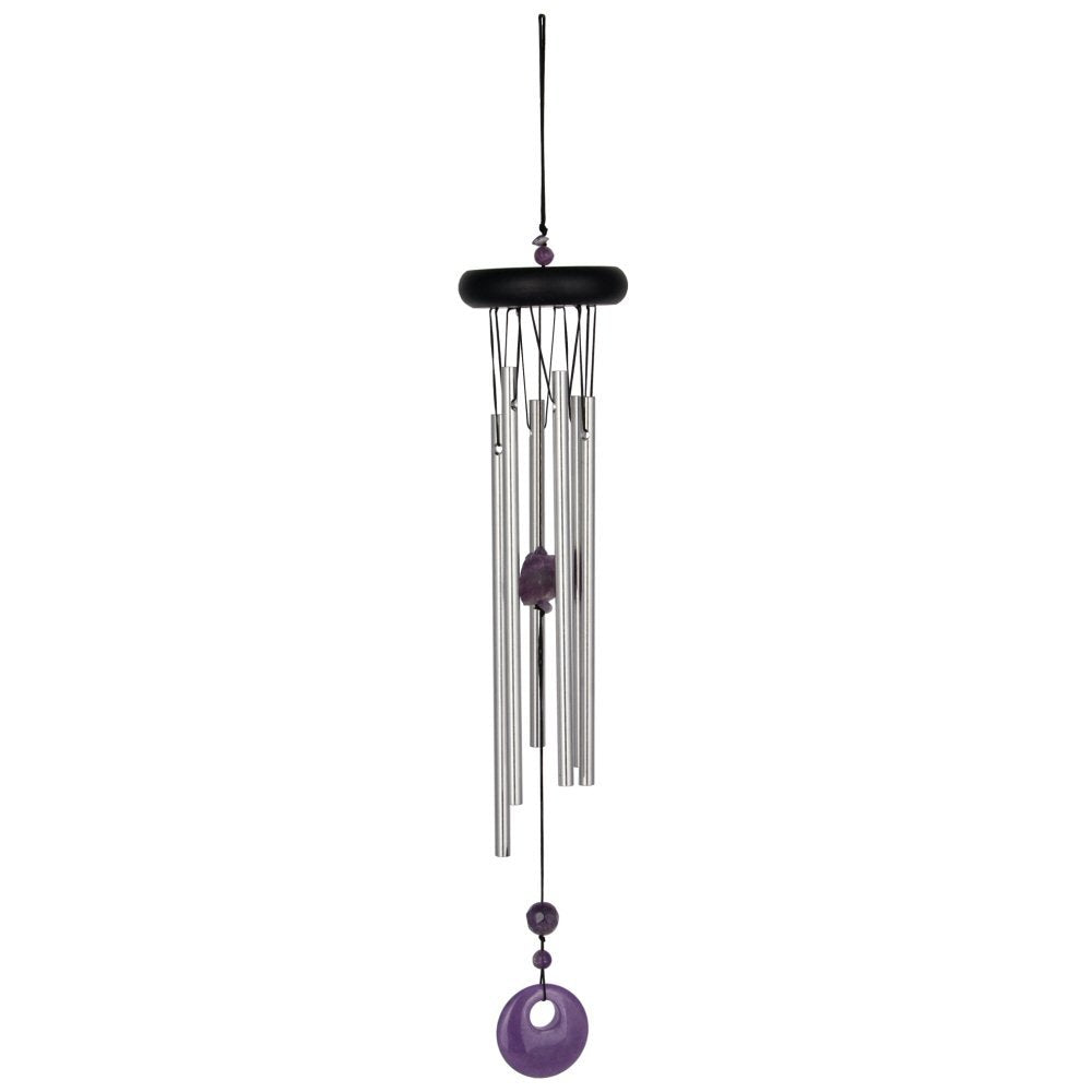 Woodstock Windspiel Chakra Chime, Silber, 46,9 cm Amethyst, Amethyst