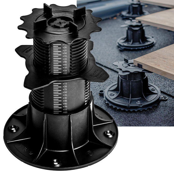 QUICK2FIX® Plattenlager/Stelzlager höhenverstellbar 75-195mm (Grösse XL) - Fugenkreuz | 12 Stk. Grös