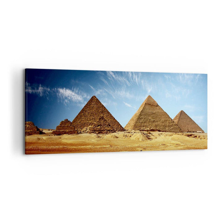 Wandbilder Dekoration Wohnzimmer Pyramide Wüste Sand Panorama Bilder auf Leinwand 120x50cm Leinwandb