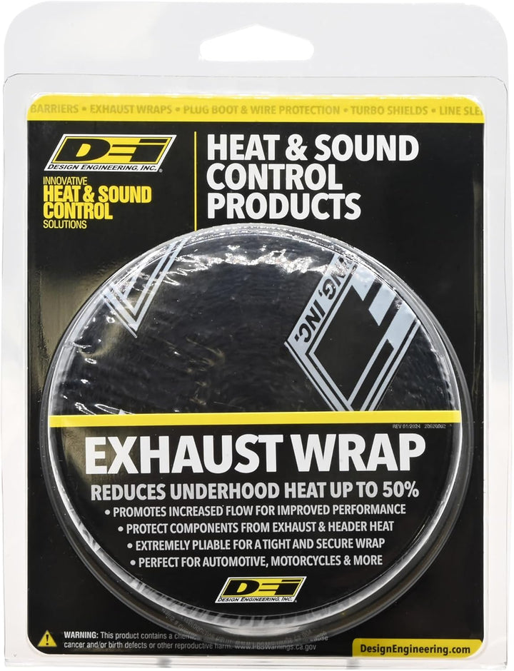 Design Engineering 10004 Auspuff-Wärmedämmung mit LR-Technologie, schwarz, 2" x 25&
