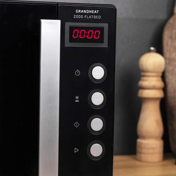 Cecotec Mikrowelle ohne Platte GrandHeat 2000 Flachbett Schwarz. Fassungsvermögen 20 Liter, Leistung