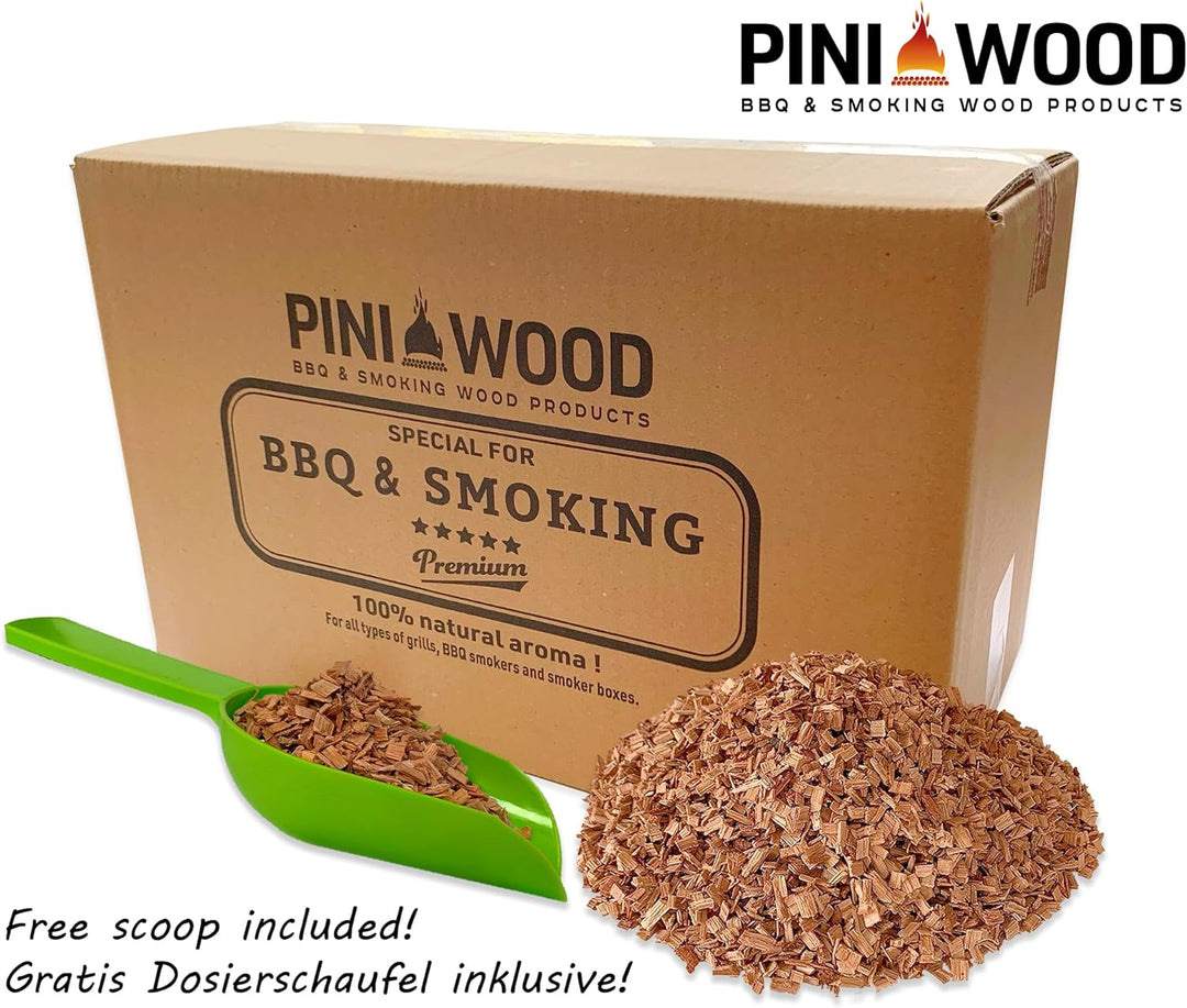 PINI 5 Kg Räucherchips Kirsche 4-6 mm Smoking Chips Räucherspäne 18 Liter