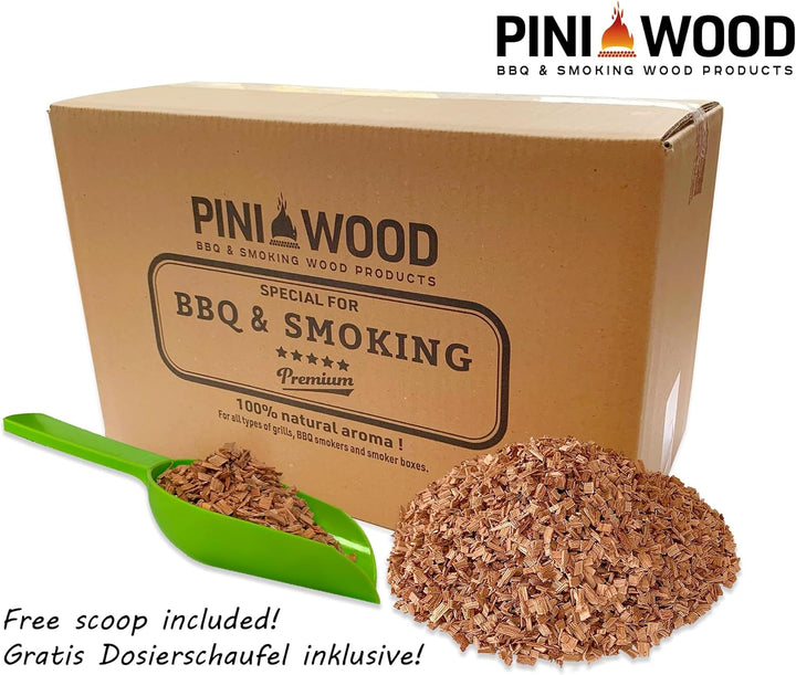 PINI 5 Kg Räucherchips Kirsche 4-6 mm Smoking Chips Räucherspäne 18 Liter