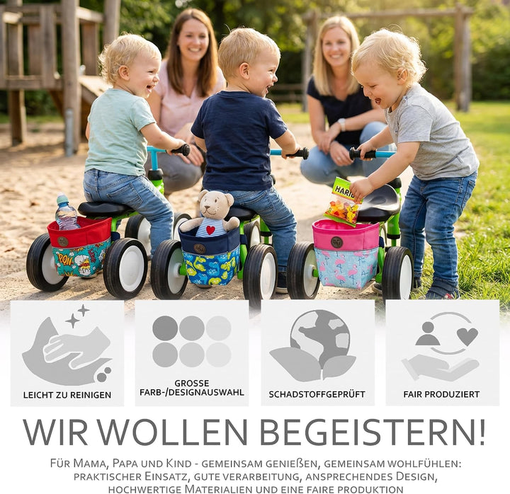 BambiniWelt by Rafael K. Rahmentasche für Kinder – für Laufrad, Dreirad &amp; Rutschfahrzeuge – kompatib