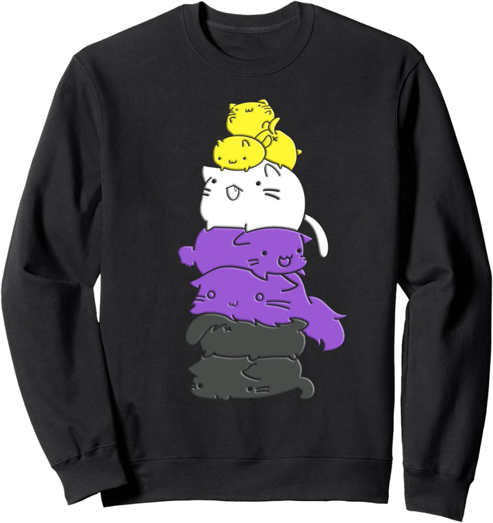 Nonbinary Pride Flagge Nonbinary Katze Sweatshirt