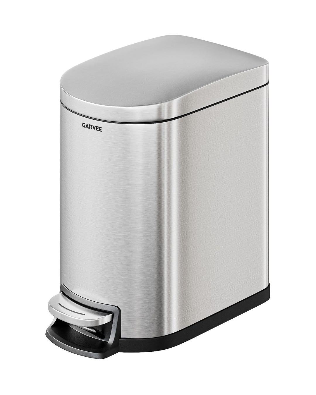 GarveeHome 6L Edelstahl-Badezimmer-Mülleimer, Edelstahlfarbe Silber 6L, Silber 6L