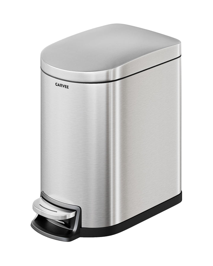 GarveeHome 6L Edelstahl-Badezimmer-Mülleimer, Edelstahlfarbe Silber 6L, Silber 6L