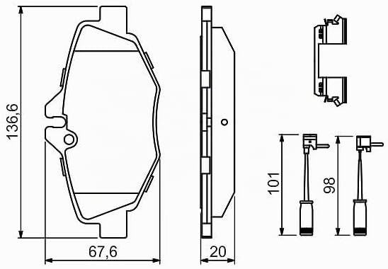 Bosch BP1197 Bremsbeläge - Vorderachse - ECE-R90 Zertifizierung - vier Bremsbeläge pro Set