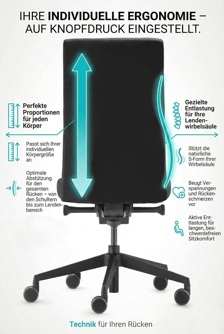 to-Strike Comfort pro SK 9248 | ergonomischer Bürostuhl ohne Armlehnen | modernes Design | Homeoffic